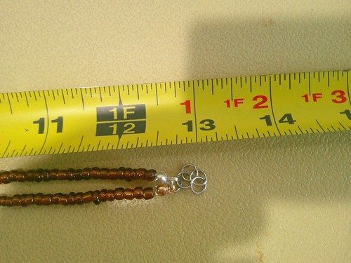 Brown Bead Multi Strand Choker Pendant Necklace Adjustable Handmade Boho - Picture 6 of 6