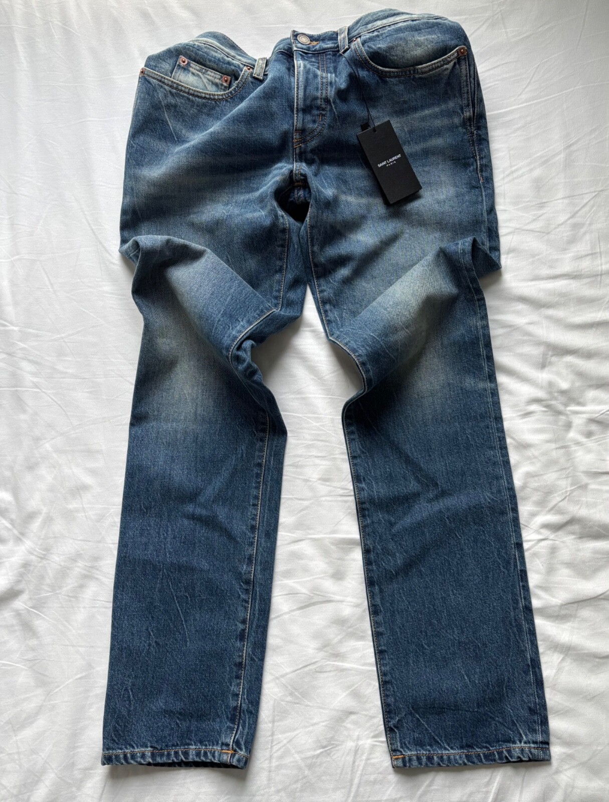 jeans slim saint laurent blu