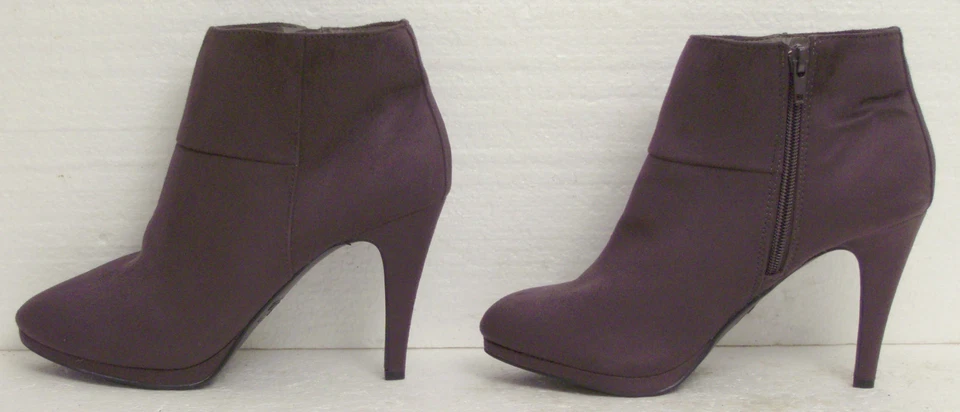 Dunkelgraue Damen Stiefelette, Wildlederoptik, High Heel - Gr. 40 - linea - Bild 2 von 4