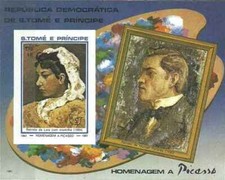 Timbre Arts Tableaux Picasso St Thomas et Prince 710 ** non dentelé (49761AO)