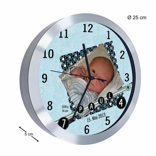 Kinderuhr mit Namen Kinder Funkuhr leise Wanduhr Kinderzimmer Uhr Scrapbooking - Bild 2 von 6