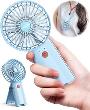 Foldable Hand Held Fan USB Rechargeable, 4 Speeds Mini Fan [6-15H Working Time]