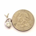 14k white gold .50ct I1 G round diamond solitaire pendant charm slide .9g estate — photo 4