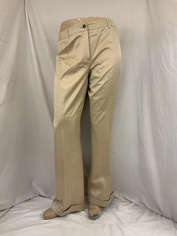 Pantalones Garfield & Marks 6 Algodón Tostado Viscosa Elástico Pierna Ancha EE. UU. Como Nuevos YGI R1-530 Foto 4 de 4