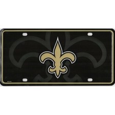 new orleans saints nfl football team primary logo license plate made in usa