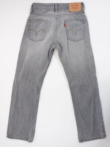 Levi's 514 Slim Straight Kids Jeans Size 10 L25 Gray Light Gray Cotton - Picture 5 of 7