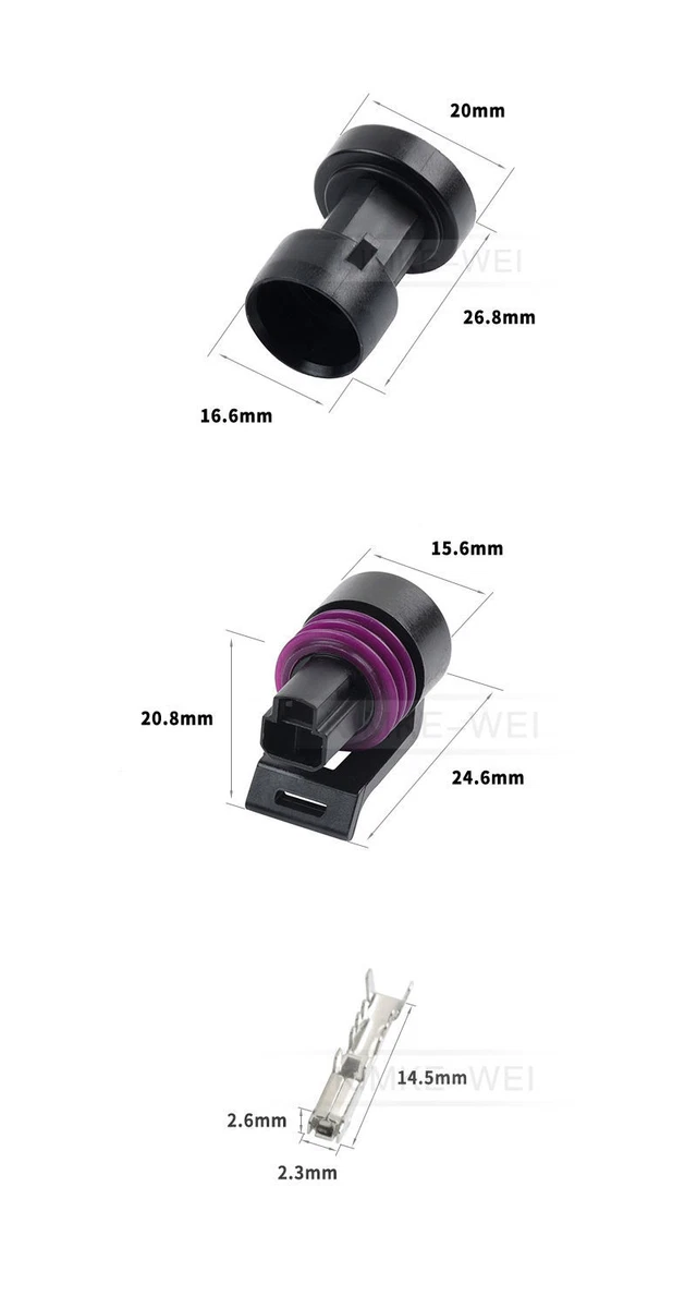 3 Polig Auto/KFZ Druckschalter Sensor Öldruck Klima Stecker Buchse  