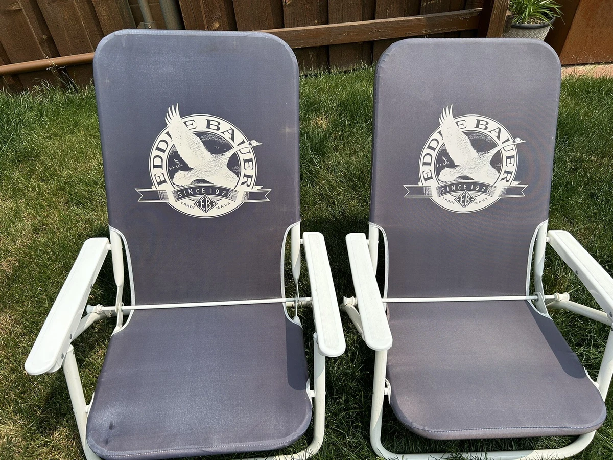 2 Eddie Bauer Outdoor Chairs Portable Folding Beach Camping Straps For Carrying