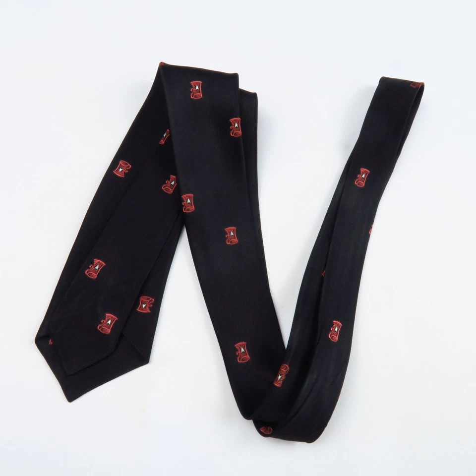 Vintage 50s 60s Wembley Mug Logo Pattern Mens Neck Tie 55x2.25 Skinny Classic - Image 4 of 4