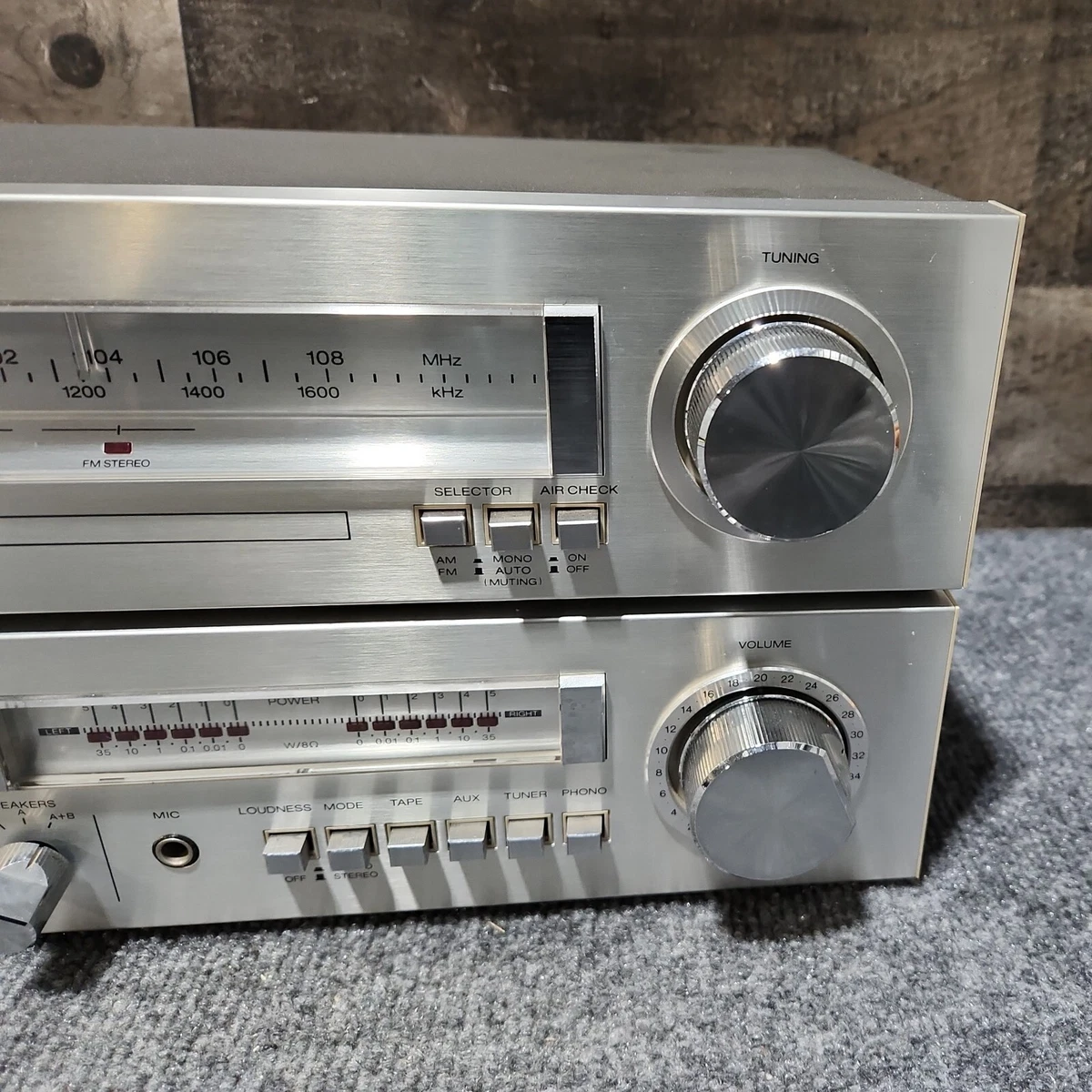 De Colección Sharp ST-30 Estéreo Turner y SM-30 Amplificador Cara Plateada Componente de Audio para el Hogar