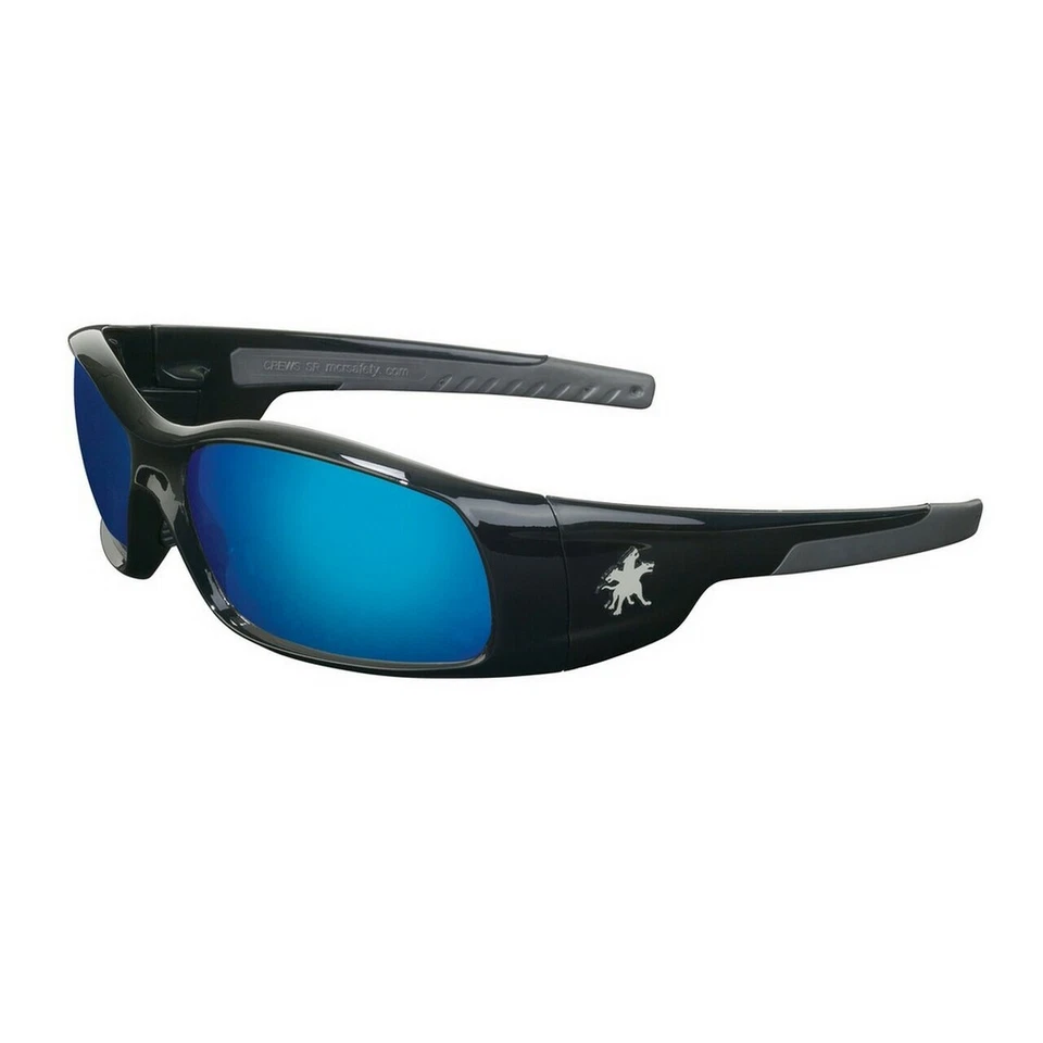 Espejo azul MCR Crews Swagger SR118B, marco negro Z87+ gafas de seguridad (2 pares) Foto 2 de 3
