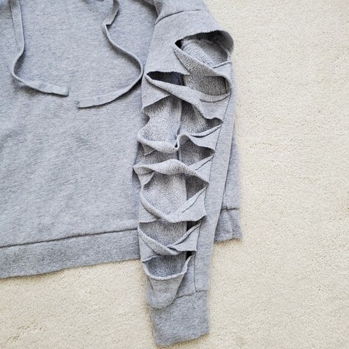 Alo Yoga Slay Long Sleeve Gray Hoodie Sweatshirt szS - Picture 7 of 16