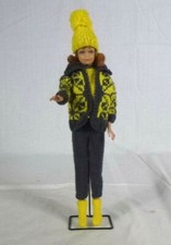 Vtg 1960s Mattel Barbie Homemade 6 Pc Knit Outfit yellow Gray REALLY NICE 