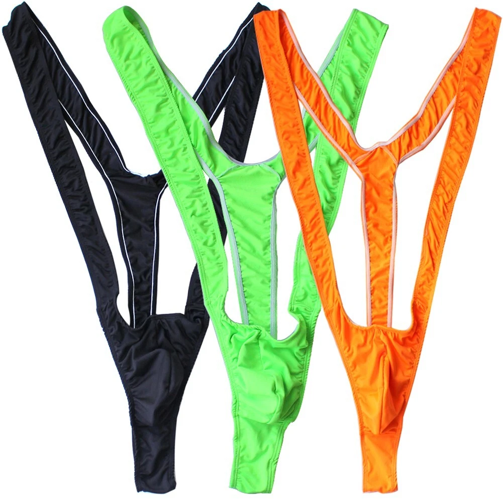 Men Borat Mankini Beach Swimming Swimwear Thong Suspender Underwear Bodysuit