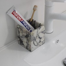 Marble toothbrush holder for bathroom, natural marble makeup brush holder
