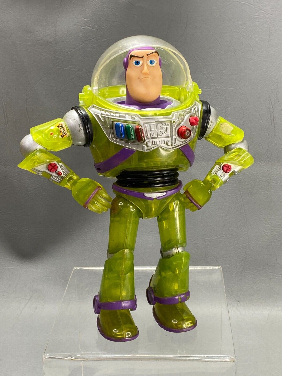 1990s Toy Story Interstellar Crystallic Fusion Green Clear Buzz Lightyear Figure