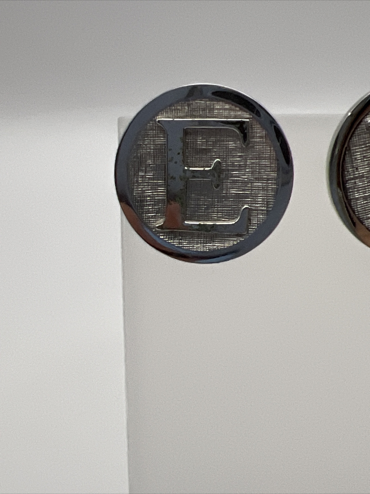 Vintage Signed SHIELDS Letter Initial "E" Cufflin… - image 2