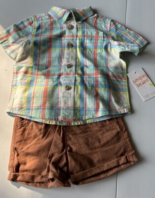 Jumping Beans Baby Boy 2 Piece short Outfit Size 6 Months New