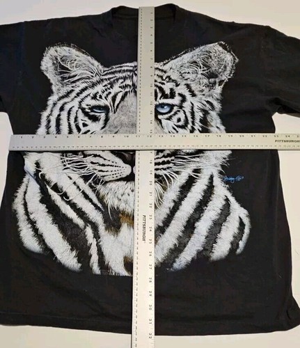 Vintage 1997 Trinity Products White Tiger T-Shirt Mens XXL AOP All over Print - Picture 5 of 8