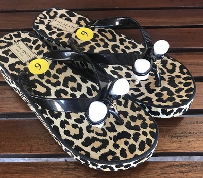 kate spade leopard flip flops
