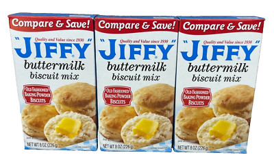 Jiffy Old Fashioned Buttermilk Baking Powder Biscuit Mix 8 oz  (3 Pack)