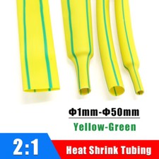 1-50mm Yellow-Green Heat Shrink Tubing 2:1 Cable Wire Sleeving Heatshrink Tube