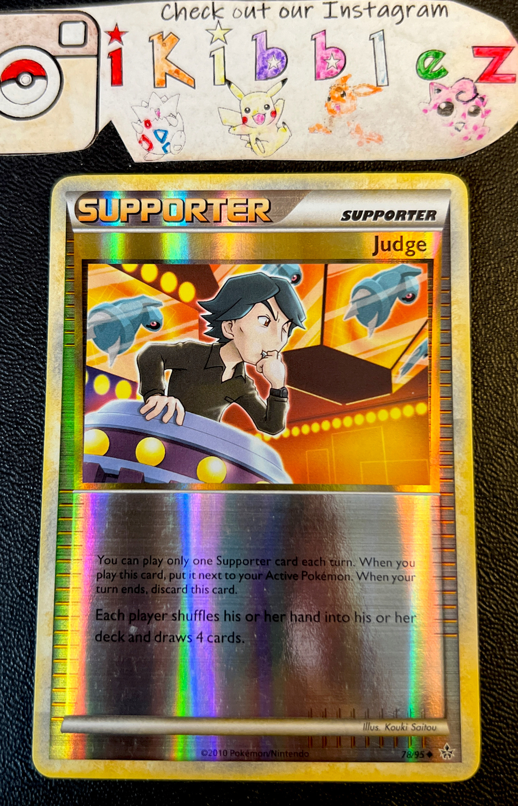 Judge 78/95 LP Uncommon Reverse Holo Foil Vintage HGSS Unleashed Pokemon Card!