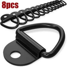 8x Heavy Duty Fixing Point Anchor Lashing Eye Tie Down Loop V-Rings Hook Black