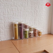 8PC Dollhouse Miniatures 1/12 Food Jar Storage Bottle Kitchen Pocket Accessory