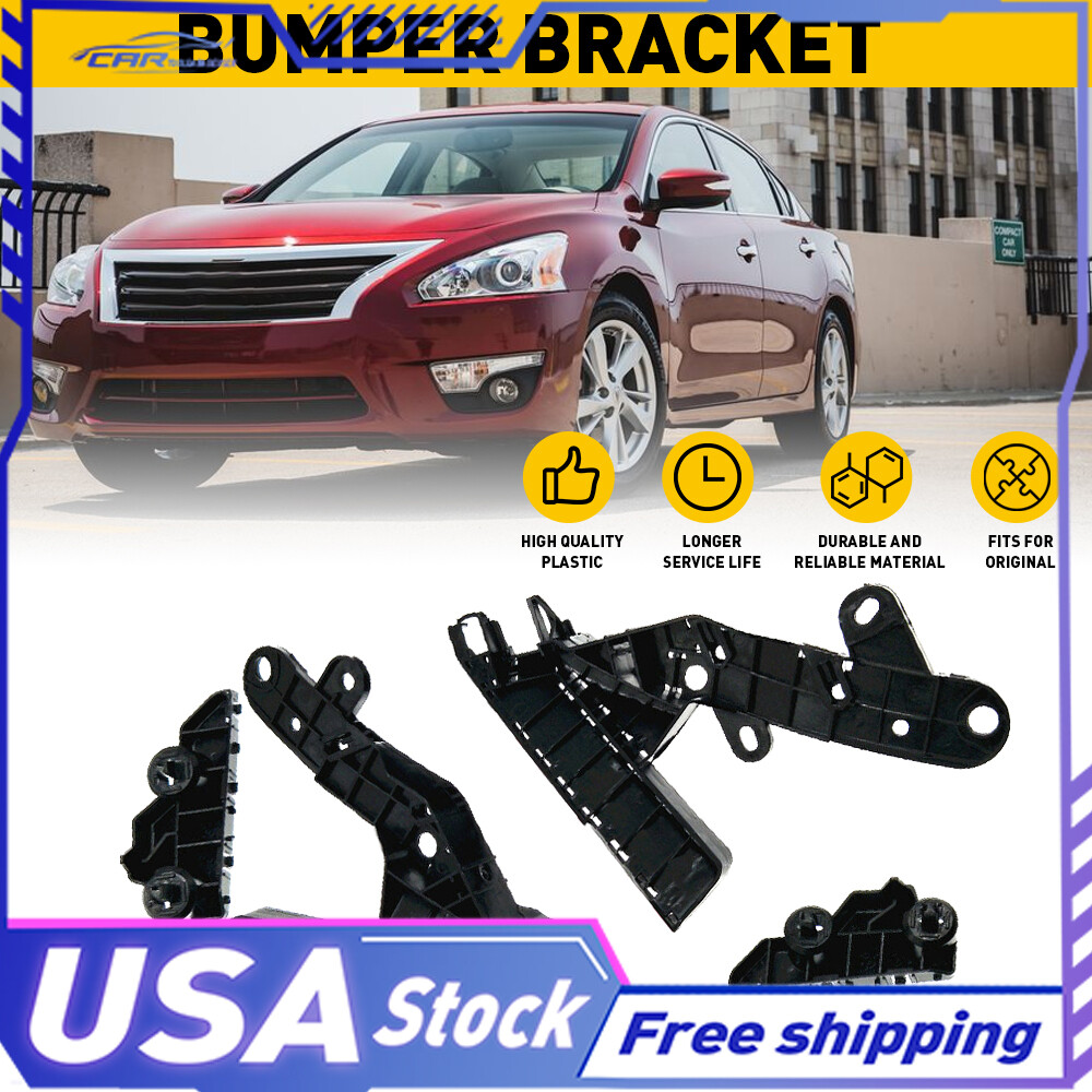 4-Piece Mount Beam Support Kit Compatible with 2013-2015 Nissan Altima Sedan Bumper Bracket Retainer Front Hood Replacement Parts