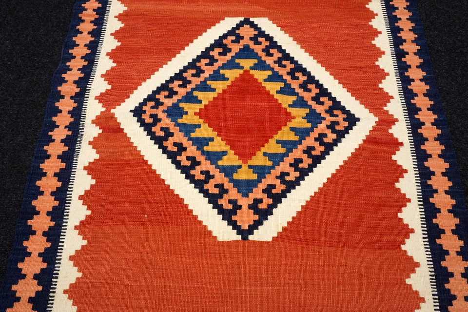 Orient Teppich Kelim 135 x 88 cm Kilim Schiraz Perserteppich Handgewebt Shiraz - Bild 4 von 4