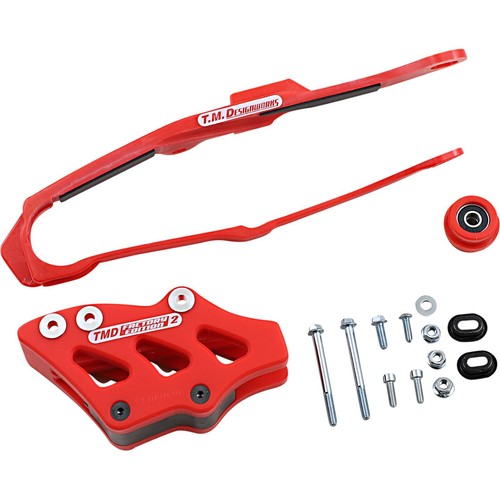 T.M DESIGN WORKS Chain Guide/Slider for Honda - Red DCK-OR15-RD