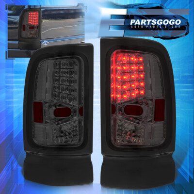 For 94-02 Dodge RAM 1500/2500/3500 LED Brake Tail Lights Lamps Left+Right Smoke