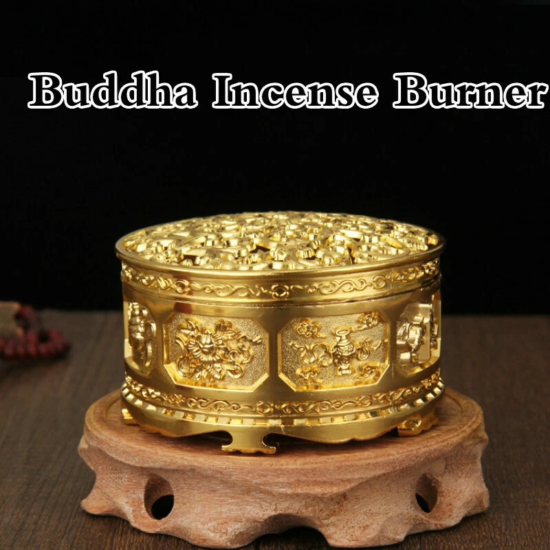 Queimador de incenso Buda liga de zinco templo bobina de sândalo suporte de incenso - Imagem 2 de 4