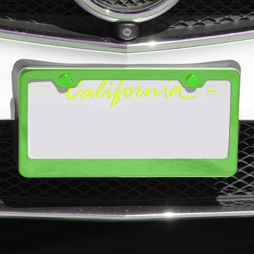 Marco de matrícula cromado verde T304 acero inoxidable grabado con láser logotipo de Ford - Imagen 8 de 10