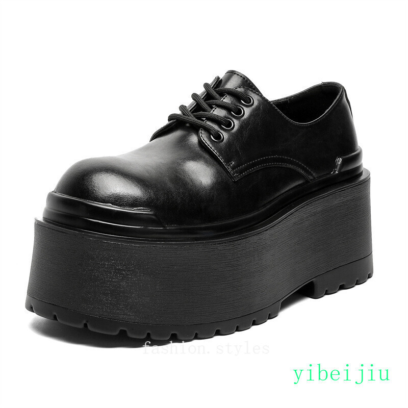 SAOLA Scarpe derby uomo tacco alto plateau pelle creepers suola spessa creepers palco