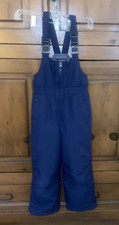 LANDS  END Snow Bibs Zip-Up Overalls-Navy Blue-Size 7- Sledding-Skiing-NICE 