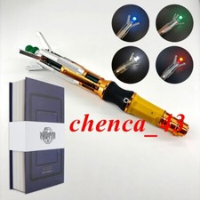 Replica 11th Doctor Who Metal Sonic Screwdriver Cosplay Props LED Colorful Light