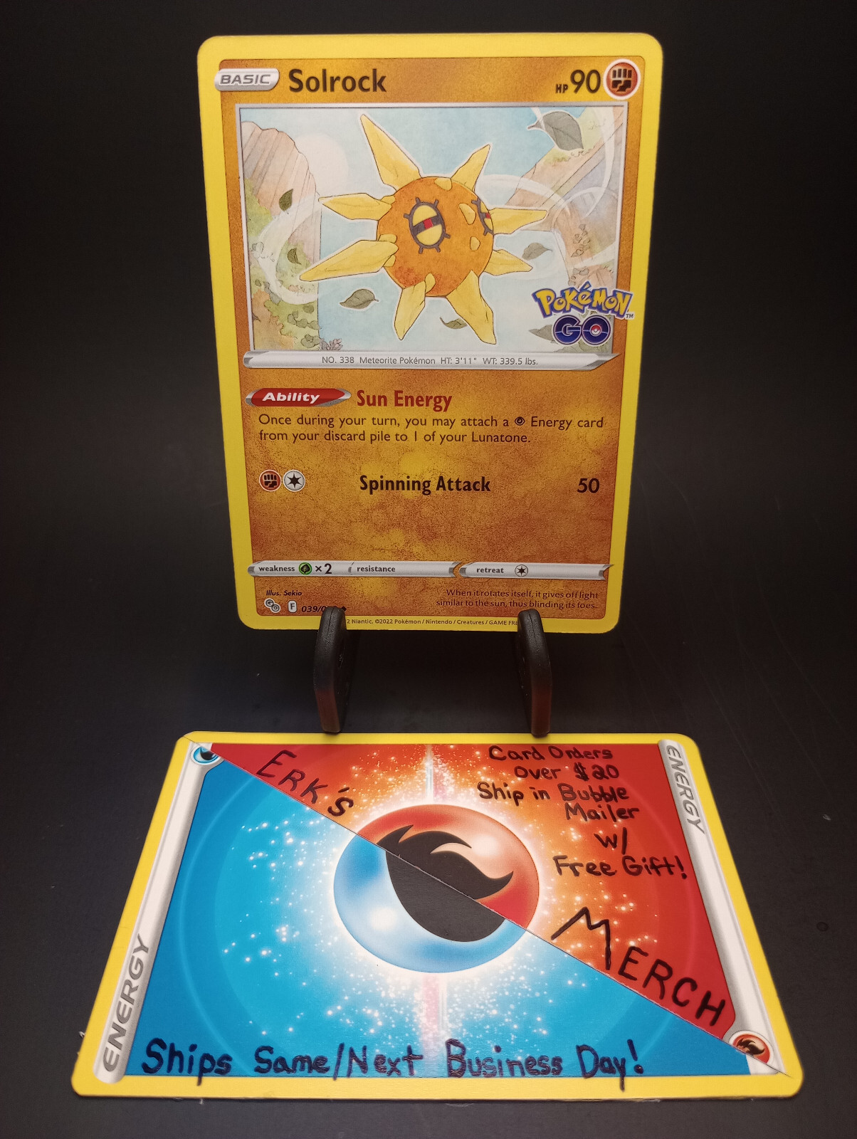 Solrock Pokemon GO 039/078 NM Regular Pokemon Card