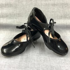 Capezio Tele Tone Tap Shoes Girls Size 12.5 / 12 1/2 M Girls Black With Laces