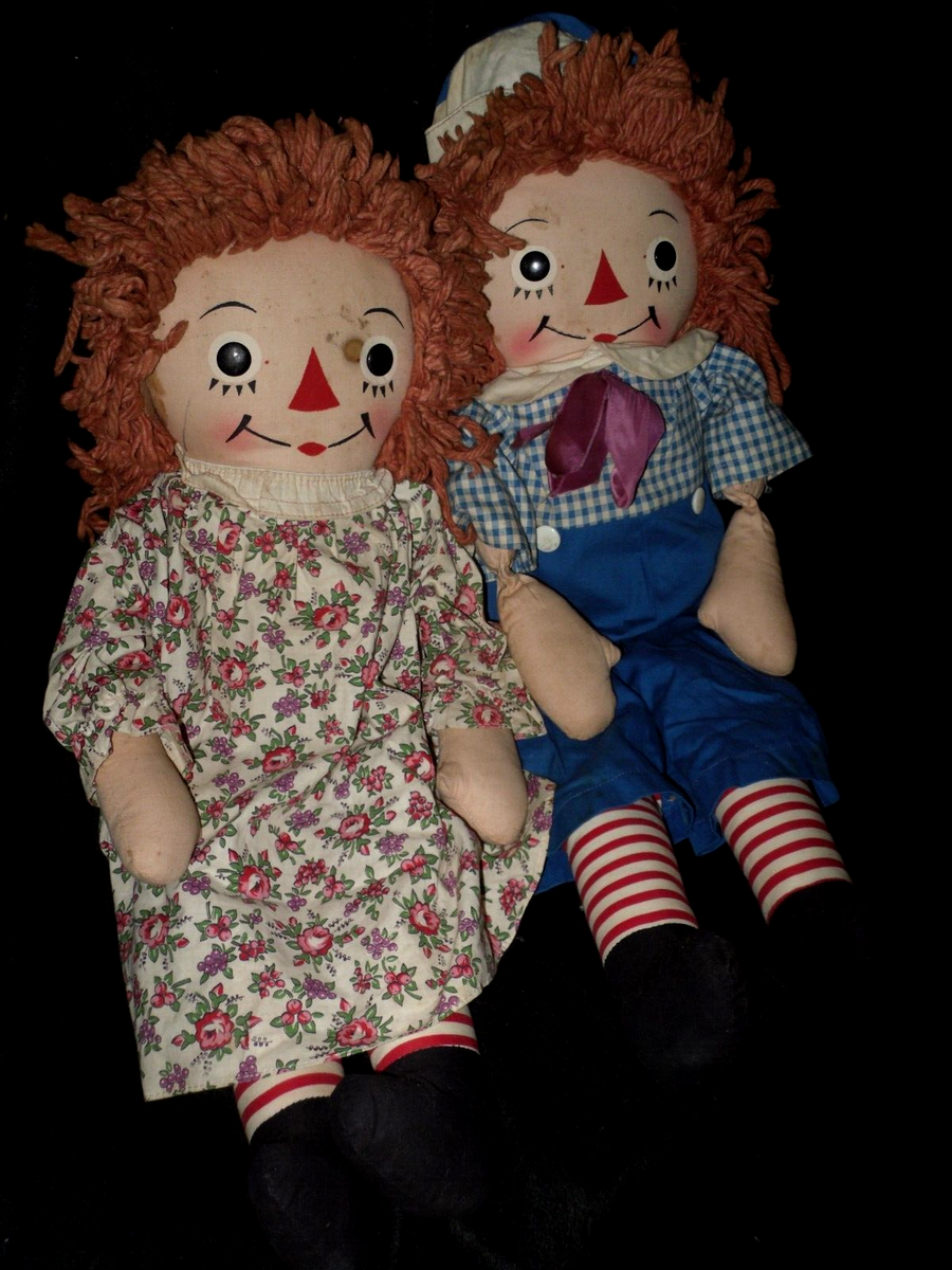 ビンテージ　The original RAGGEDY ANN Vintage Raggedy Ann Yarn Red Hair Animation Stuffed Cloth