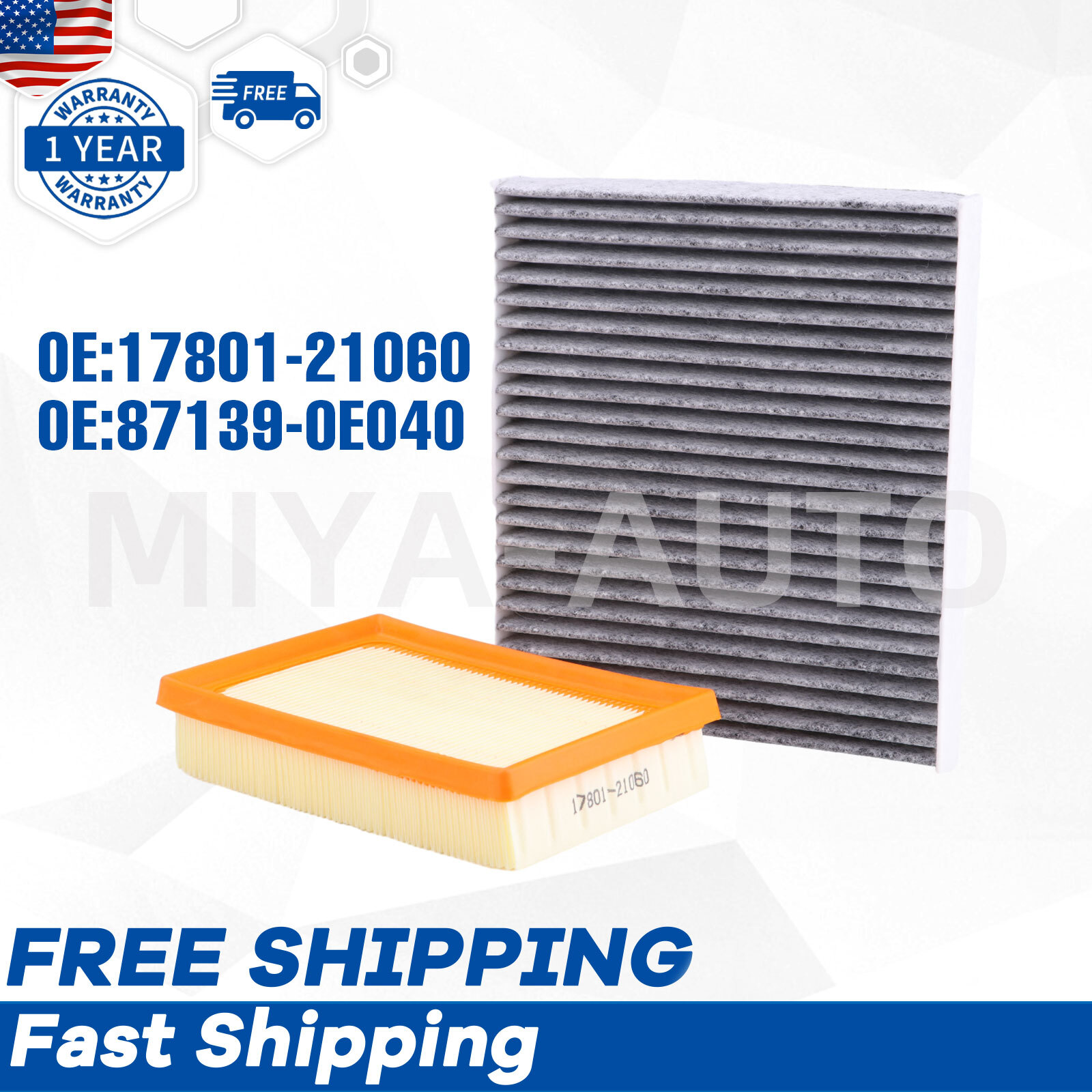 Combo Set Engine & Cabin Air Filter for Toyota Corolla 2020-2022 L4 1.8L Hybrid