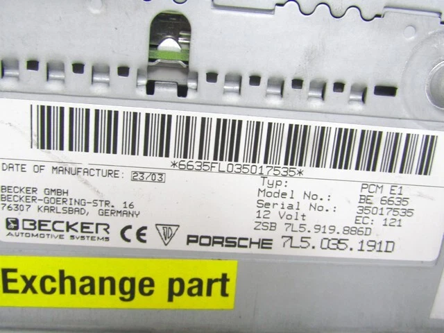 7L5035191D Navigationssystem Satellit PORSCHE Cayenne Turbo 4.5 331KW Au - Bild 2 von 2