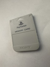 Official Sony PlayStation 1 PS1 Authentic Memory Card Tested PSOne Light Grey