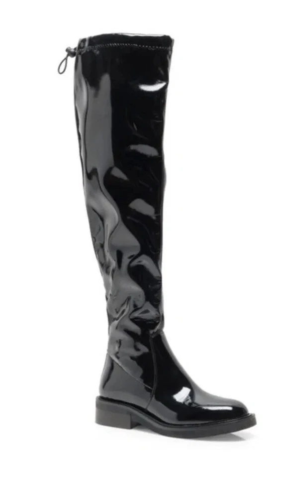 Botas Free People Go Go Brillo Sobre la Rodilla, Negras, Talla 9, ¡Nuevas! $258 Foto 4 de 4