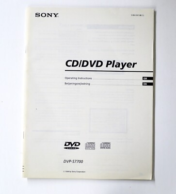 Original SONY DVP-S7700 CD/DVD-Player Owner's Manual / Bedienungsanleitung !!!