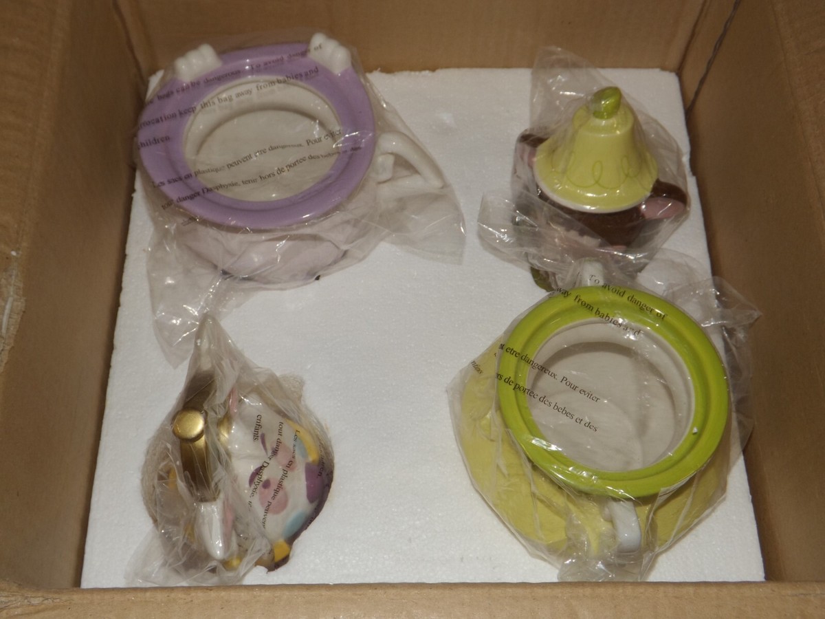 RARE 2005 4 Jar Disney Alice in Wonderland Canister/Cookie Jar Set