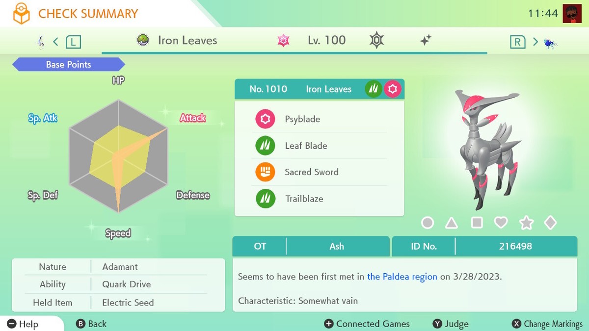 Walking Wake E Iron Leaves Pokémon 6IV Per Scarlatto E Viola + Masterball – Shiny - Foto 6
