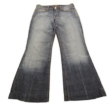 7 For All Mankind Dojo Jeans Women's Size 28 Flared Faded Made In USA (30x28.5)