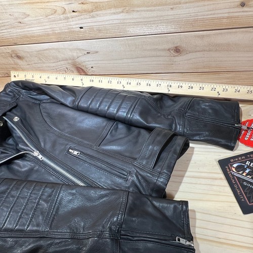 Women's Leather Motorcycle Jacket Size L New w/Tags Deep Concealed Carry Pockets - Picture 21 of 22